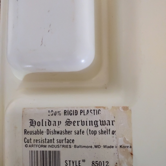 Art Form Ind Christmas Tree Chip Dip Rigid Plastic Divided Serving Tray Vintage - Picture 13 of 13